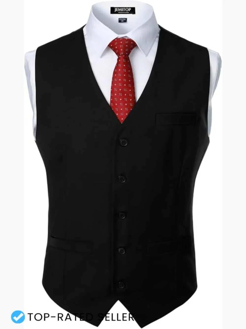 Men's Slim Fit Formal Wedding Dress Vest Classic Elegant Sleeveless Button Up